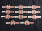 11 x Sigarenband Voetbal Standard Luik +- 1960 (volledig), Ophalen of Verzenden
