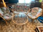 Vintage rotan lounge zetels en tafel, Ophalen