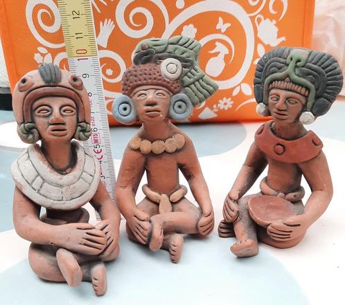 terracotta beeldjes/bord/masker (inah mexico) azteekse kunst, Antiquités & Art, Antiquités | Céramique & Poterie, Enlèvement