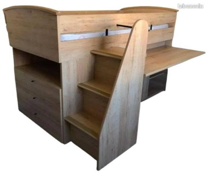 Mezza-bed, Kinderen en Baby's, Kinderkamer | Bedden, Gebruikt, Hoogslaper of Stapelbed, Matras, Ophalen