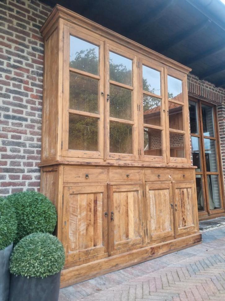 Oude teak buffetkast/vitrinekast GRATIS LEVERING, Huis en Inrichting, Kasten | Vitrinekasten, Zo goed als nieuw, Ophalen of Verzenden