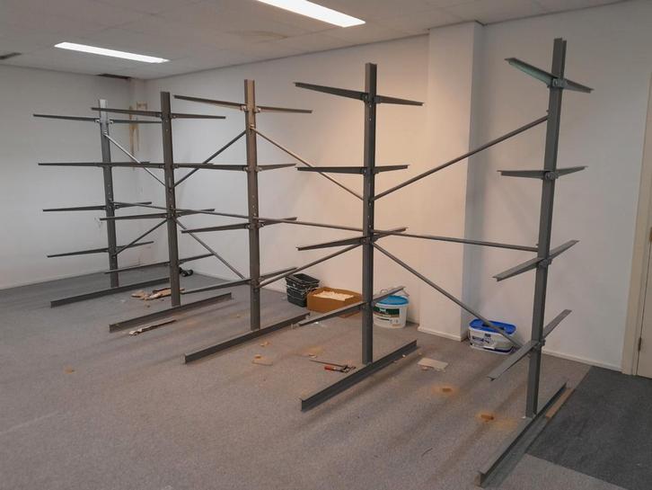 Overtoom draagarmstelling dubbelzijdig., Zakelijke goederen, Kantoor en Winkelinrichting | Magazijn, Stelling en Opslag, Ophalen