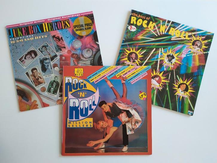 50s 60s Vinyl Rock ‘n’ Roll > Twee Dubbel LP’s + Eén LP, CD & DVD, Vinyles | Autres Vinyles, Utilisé, 12 pouces, Enlèvement ou Envoi