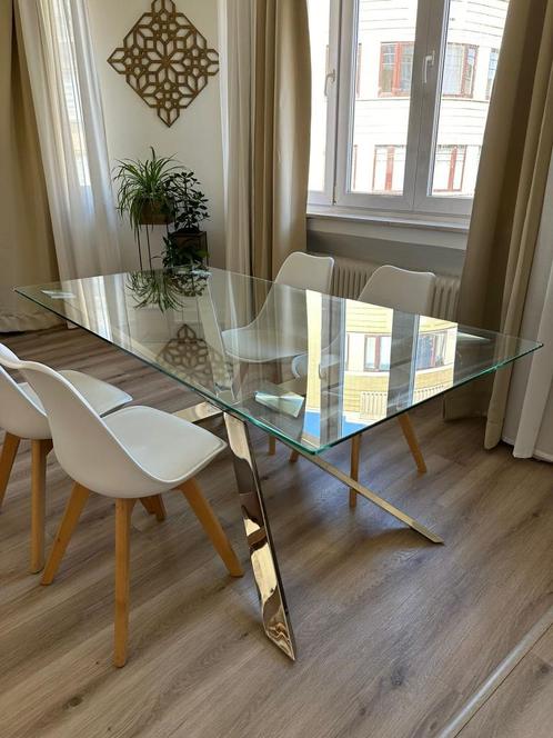 Table a manger en verre / Glass Dining table 189.7x89.7cm, Maison & Meubles, Tables | Tables à manger, Comme neuf, 50 à 100 cm