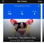 Katy perry Platinum ticket - 16 Oktober AFAS arena, Tickets en Kaartjes, Concerten | Pop, Eén persoon, Oktober