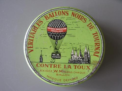 Boite "Ballons noirs de Tournai", Collections, Boîte en métal, Utilisé, Autre, Autres marques, Enlèvement ou Envoi