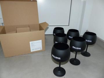 Set van 6 zwarte matte glazen Bulldog Gin - nieuw beschikbaar voor biedingen