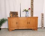 Lage Antieke Franse dressoir in zware bleke eik L 162 H 76, Antiek en Kunst, Ophalen