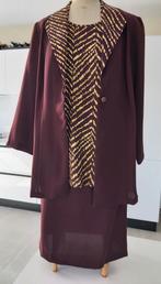 Bordeaux rok-blouse-jas maat 42, Tailleur jupe-blouse-veste, Ophalen of Verzenden, Zo goed als nieuw