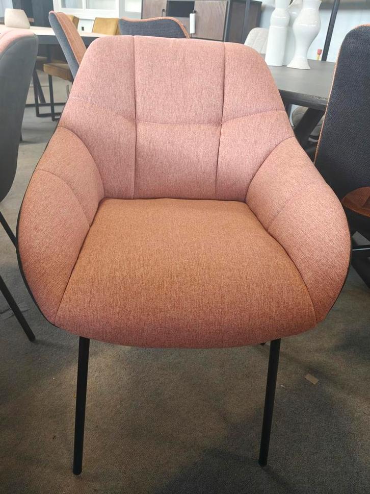 Set van 6 stoelen (outlet), Maison & Meubles, Chaises, Neuf, Cinq, Six Chaises ou plus, Métal, Tissus, Noir, Enlèvement