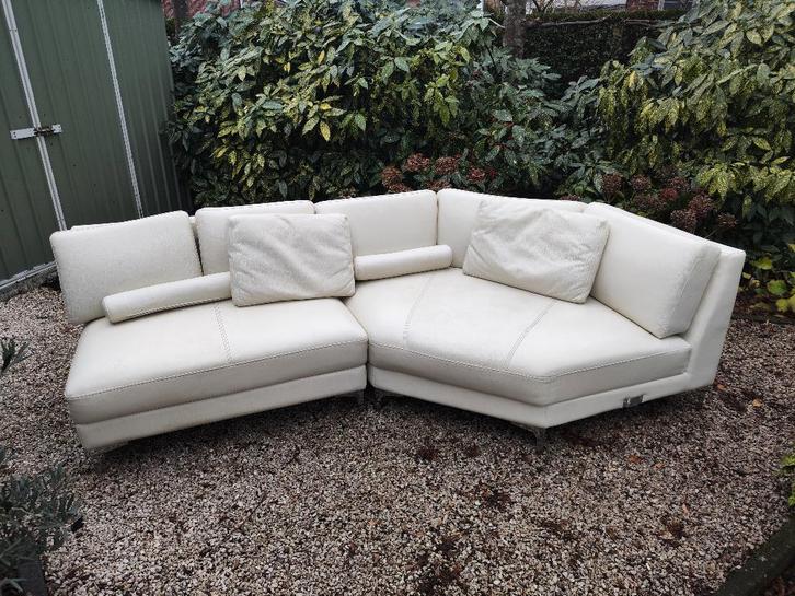 Grote leren 4-zit zetel, Huis en Inrichting, Zetels | Complete zithoeken, Gebruikt, Leer, Ophalen