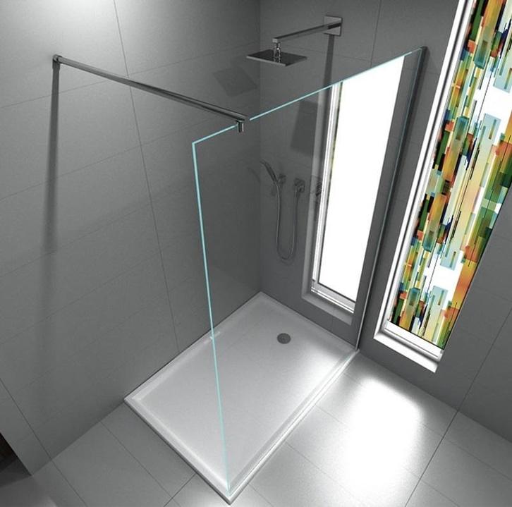 Paroi de douche italienne – Chromé – 120 cm complète, Bricolage & Construction, Sanitaire, Neuf, Douche, Chrome, Verre, Enlèvement ou Envoi