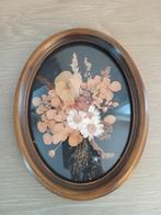 vintage houten ovalen kader met bolglas, Ophalen of Verzenden