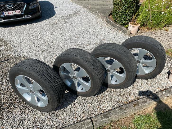 4 Jantes ALU 17 pouces  5x105  axe 56,6  - pneu 215 60 R17, Autos : Pièces & Accessoires, Pneus & Jantes, Jante(s), 17 pouces