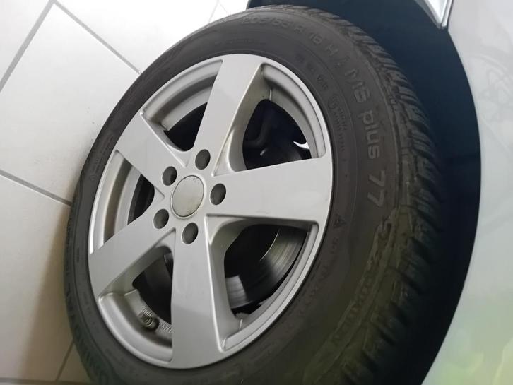 4 all season winterbanden op Alu velg, Auto-onderdelen, Banden en Velgen, Banden en Velgen, Winterbanden, 16 inch, 205 mm, Personenwagen