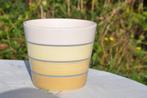 cache pot ligne blanc jaune gris 13x15 (2), Jardin & Terrasse, Comme neuf, Autres matériaux, Enlèvement ou Envoi, Intérieur