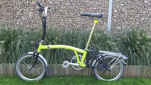 Brompton M2R in lemoengroen, Fietsen en Brommers, Fietsen | Vouwfietsen, Gebruikt, Brompton, 14 tot 16 inch, Totaal opvouwbaar