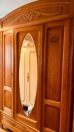 Antieken kleerkast met retrospiegel en 2 laden, Huis en Inrichting, Kasten | Kleerkasten, Ophalen, Gebruikt, Retro