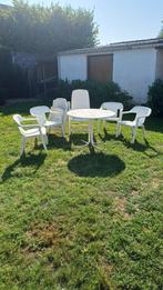 7-delig tuinset wit, Tuin en Terras, Ophalen, Kunststof, 6 zitplaatsen, Zo goed als nieuw