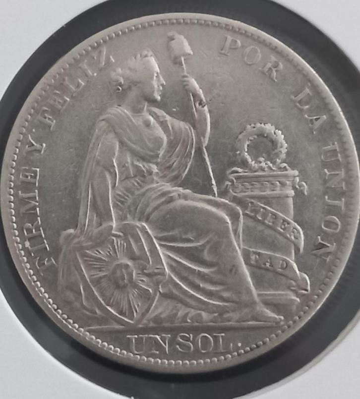 Peru 1 sol 1896 T.F. (zilver), Postzegels en Munten, Munten | Amerika, Losse munt, Zuid-Amerika, Zilver, Verzenden