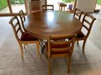 Eettafel (uitschuifbaar) kerselaar - 6 stoelen, Ophalen, Gebruikt, Kerselaar hout, 4 tot 6 stoelen