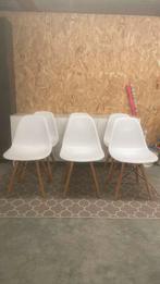Set stoelen, Huis en Inrichting, Stoelen, Ophalen, Kunststof, Gebruikt, Wit