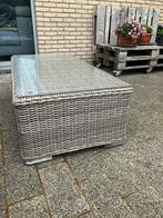 Tuintafel Wicker met glazen blad., Ophalen, Gebruikt
