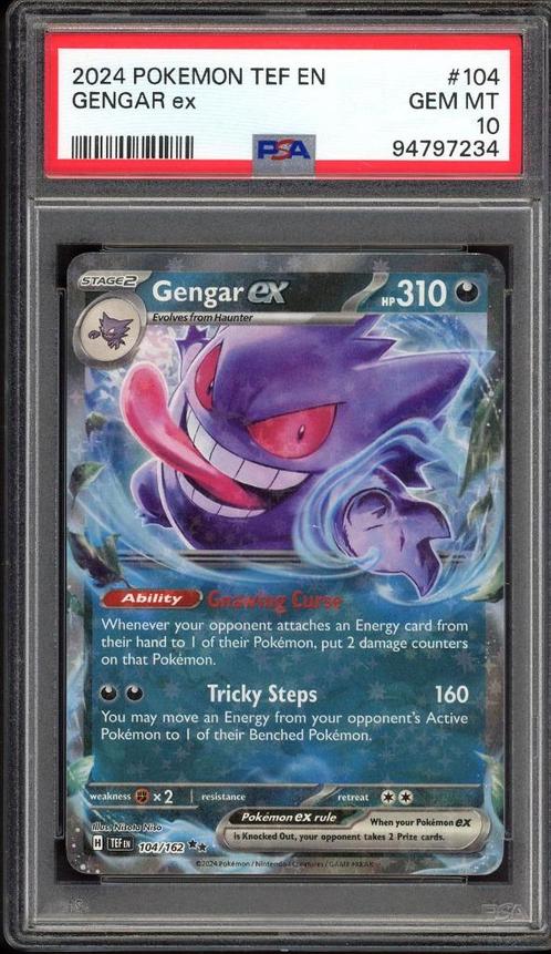 Gengar ex PSA 10 - #104/62 - Scarlet&Violet - Temporal For., Hobby & Loisirs créatifs, Jeux de cartes à collectionner | Pokémon