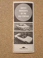 CHEVROLET CORVAIR 1965 onderhoudsmap - origineel, Verzenden