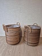 2 grote rieten manden, Ophalen, Mand, Rond, Zo goed als nieuw