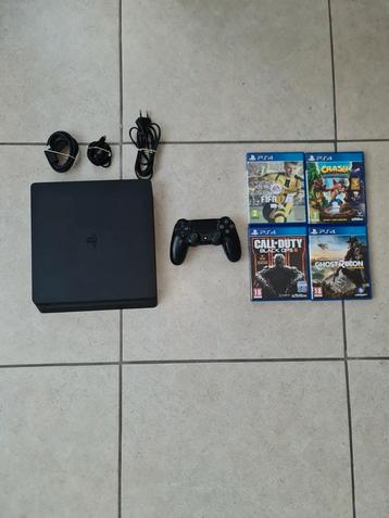Playstation 4 Slim met controller + 4 topgames beschikbaar voor biedingen