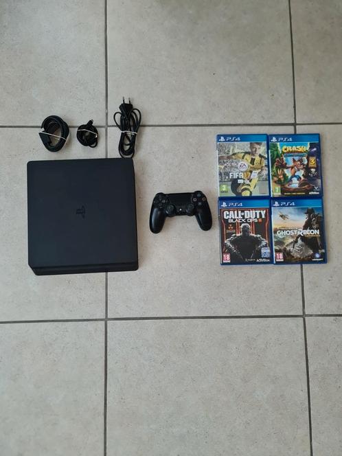 Playstation 4 Slim met controller + 4 topgames, Games en Spelcomputers, Games | Sony PlayStation 4, Zo goed als nieuw, Ophalen of Verzenden
