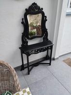 Houten kaptafel met spiegel en stoeltje, Ophalen