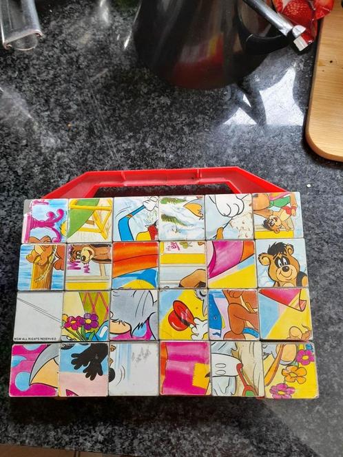 Blokpuzzel in hout Cartoon Tom en Jerry, Kinderen en Baby's, Speelgoed | Overig, Gebruikt, Jongen of Meisje, Ophalen of Verzenden