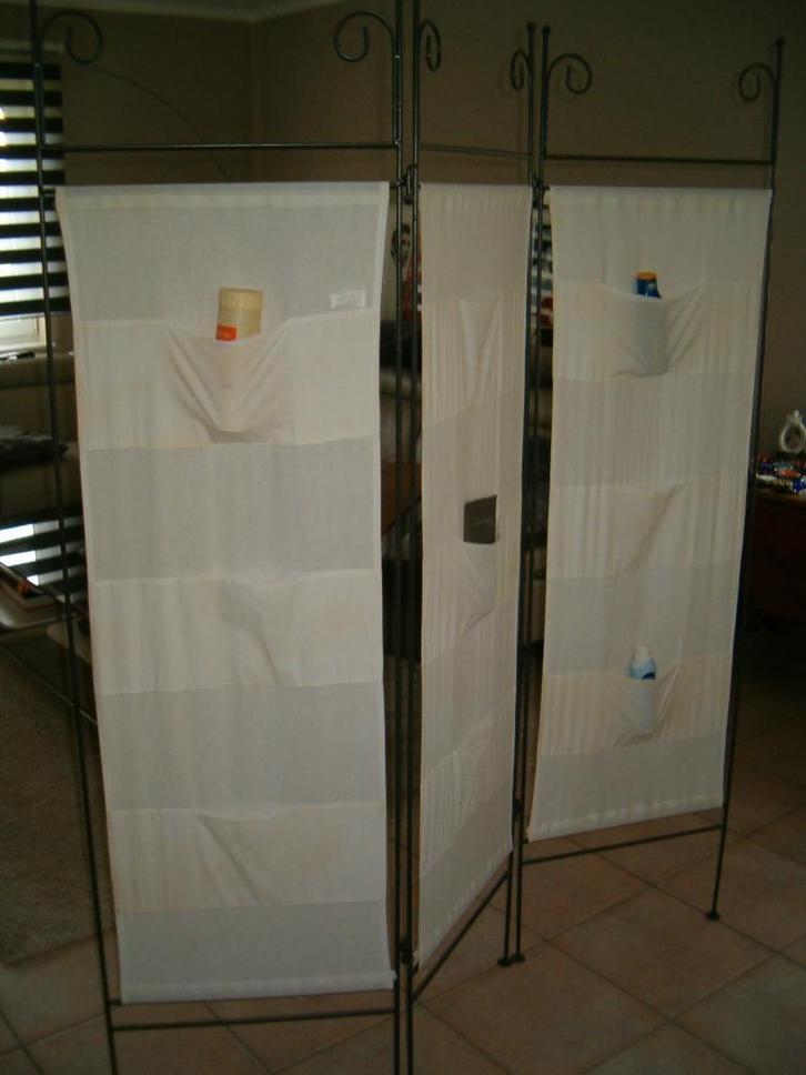 Scherm van smeedijzer en stof, Huis en Inrichting, Woonaccessoires | Kamerschermen, Gebruikt, Ophalen