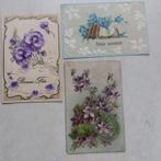 3 oude fantasiekaarten in relief, Verzamelen, Ophalen of Verzenden