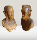 African Art: prachtige handgesneden beelden, man en vrouw, Ophalen of Verzenden