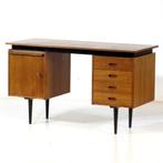 Vintage mid century bureau met 4 lades in teak jaren '50 '60, Ophalen of Verzenden, Bureau