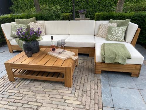 Lounge set Nieuw.  Nu in prijs verlaagd!!, Tuin en Terras, Tuinsets en Loungesets, Nieuw, Loungeset, Hout, 6 zitplaatsen, Bank