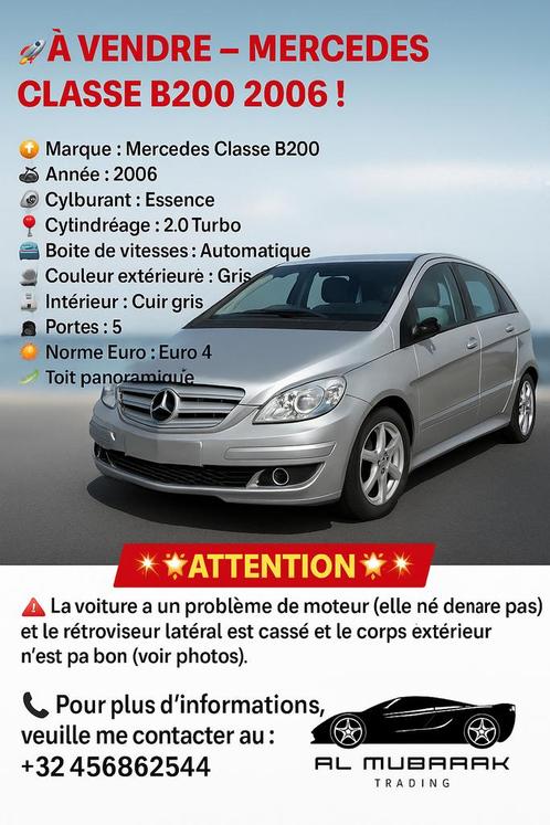 Mercedes Benz B200 (probleemmotor), Auto's, Mercedes-Benz, Particulier, B-Klasse, Bluetooth, Cruise Control, Elektrische stoelverstelling
