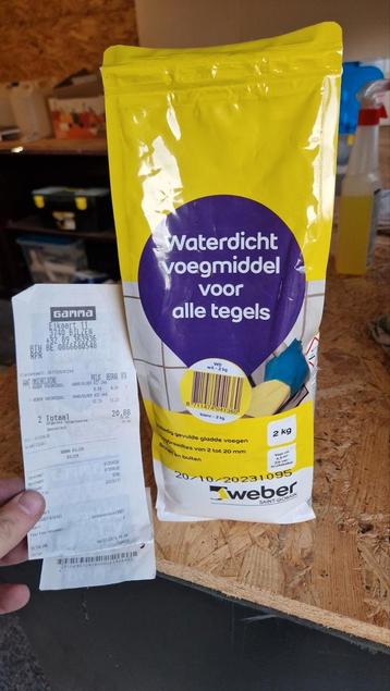 Weber voegmiddel waterdicht voor alle tegels - wit - 2+2kg beschikbaar voor biedingen