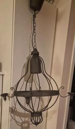 Suspension en acier noir avec porte bougie (de 50 à 95cm)), Maison & Meubles, Comme neuf, Enlèvement, Baroque, Métal