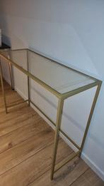Desserte en verre et métal doré neuf, Maison & Meubles, 100 à 150 cm, 25 à 50 cm, Verre, Comme neuf