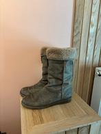 Lederen laarzen met echte pels, Kleding | Dames, Ophalen, Hoge laarzen, Grijs, Gedragen