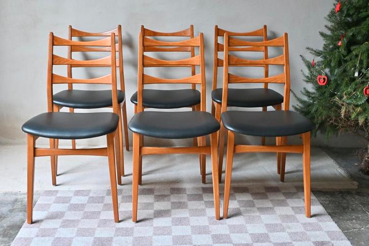Vintage set van 6 eetkamer stoelen Baehre Mignon, Huis en Inrichting, Stoelen, Zo goed als nieuw, Ophalen
