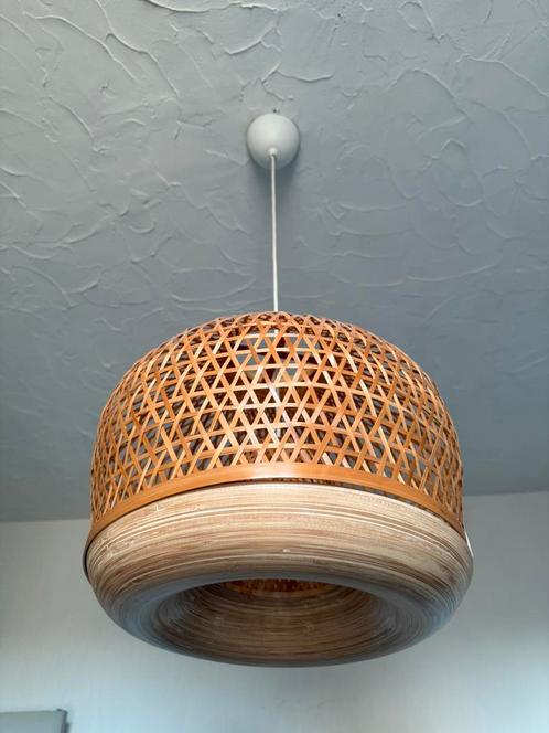 Hanglamp, bamboe, Huis en Inrichting, Lampen | Hanglampen, Zo goed als nieuw, Ophalen