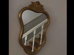 Mooie spiegel houten kader 53 cm x 34 cm goud kleurig, Huis en Inrichting, Woonaccessoires | Spiegels, Overige vormen, Minder dan 100 cm