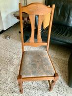 6 massief houten stoelen met stoffen zitting., Ophalen