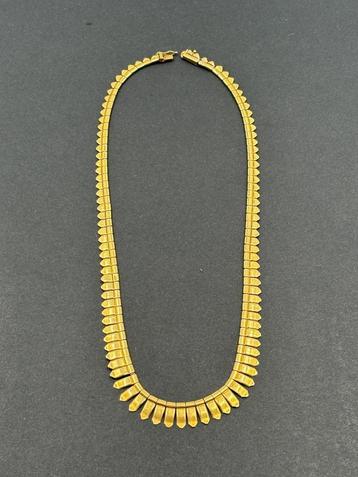 Collier en Or 18 K  articulé à maille palmettes beschikbaar voor biedingen