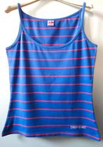 Top topje , blauw rood gestreept - Dieforit - L, Bleu, Taille 42/44 (L), Sans manches, DieForIt